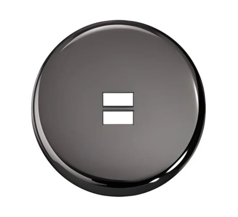 Prise*Modelec Façade, Iris Horizon, Simple, Nickel noir miroir, Prise-USB C x2, L8cm, H8cm -