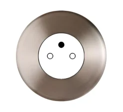 Prise*Modelec Façade, Iris Horizon, Simple, Nickel satiné, Prise-PC x1, L8cm, H8cm -