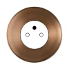 Prise*Modelec Façade, Iris Horizon, Simple, Vieux bronze satiné, Prise-PC x1, L8cm, H8cm -