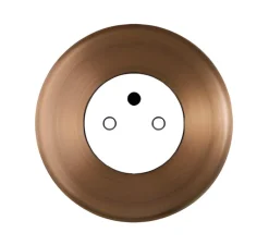 Prise*Modelec Façade, Iris Horizon, Simple, Vieux bronze satiné, Prise-PC x1, L8cm, H8cm -