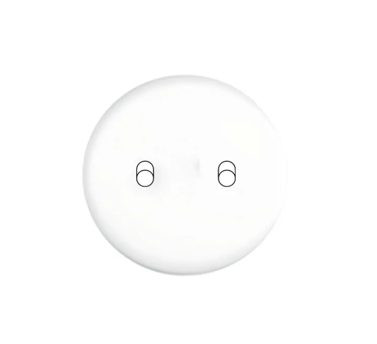 Façade, Iris, Rond, Blanc soft touch, Interrupteur x2, L8cm, H8cm - Modelec