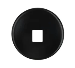 Façade, Iris, Simple, Noir satin, Prise-RJ45 x1, L8cm, H8cm - Modelec