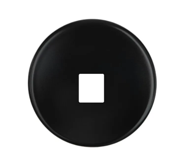 Façade, Iris, Simple, Noir satin, Prise-RJ45 x1, L8cm, H8cm - Modelec