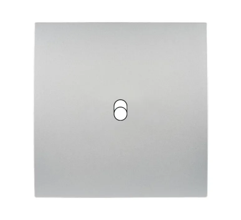 Interrupteur*Modelec Façade, Karo, Simple, Aluminium satin, Interrupteur x1, L8,5cm, H8,5cm -