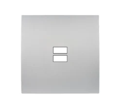 Façade, Karo, Simple, Aluminium satin, Prise-USB x2, L8cm, H8cm - Modelec