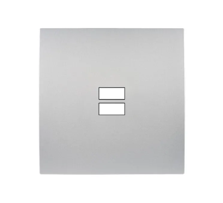 Façade, Karo, Simple, Aluminium satin, Prise-USB x2, L8cm, H8cm - Modelec