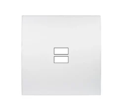 Prise*Modelec Façade, Karo, Simple, Blanc satin, Prise-USB x2, L8cm, H8cm -