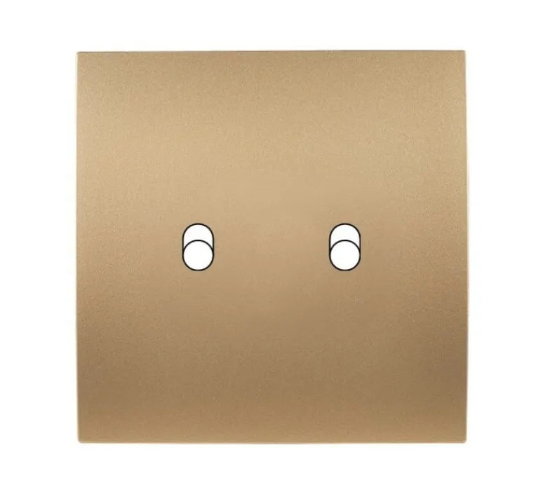 Interrupteur*Modelec Façade, Karo, Simple, Doré satin, Interrupteur x2, L8,5cm, H8,5cm -