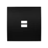 Prise*Modelec Façade, Karo, Simple, Noir satin, Prise-USB x2, L8cm, H8cm -