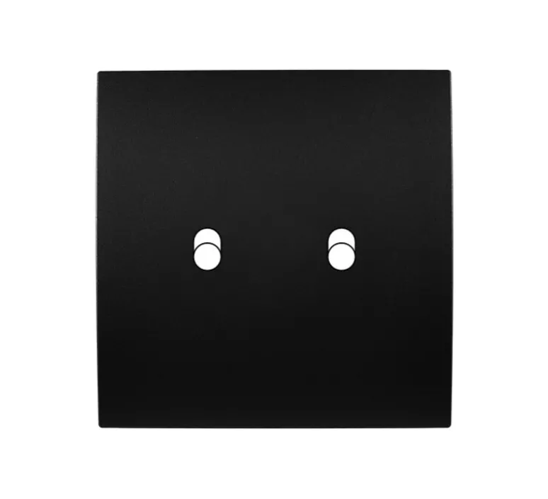Interrupteur*Modelec Façade, Karo, Simple, Noir satin, Interrupteur x2, L8cm, H8cm -