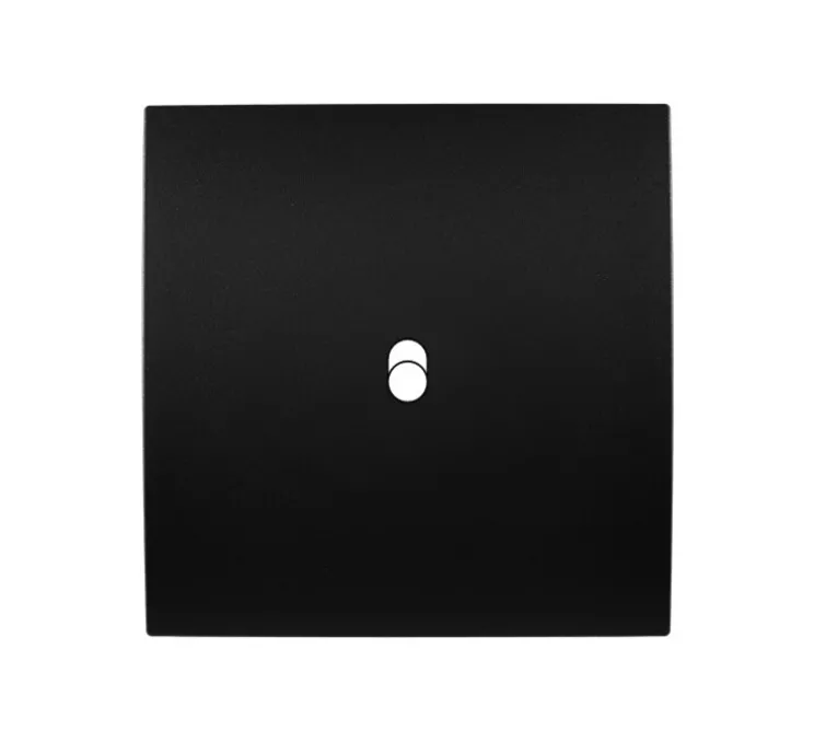 Façade, Karo, Simple, Noir satin, Interrupteur x1, L8cm, H8cm - Modelec
