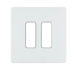 Façade, M, Simple, Blanc mat, Interrupteur x2, L8cm, H8cm - Modelec