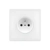 Prise*Modelec Façade, M, Simple, Blanc mat, Prise-PC x1, L8cm, H8cm -