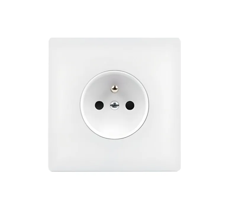 Prise*Modelec Façade, M, Simple, Blanc mat, Prise-PC x1, L8cm, H8cm -