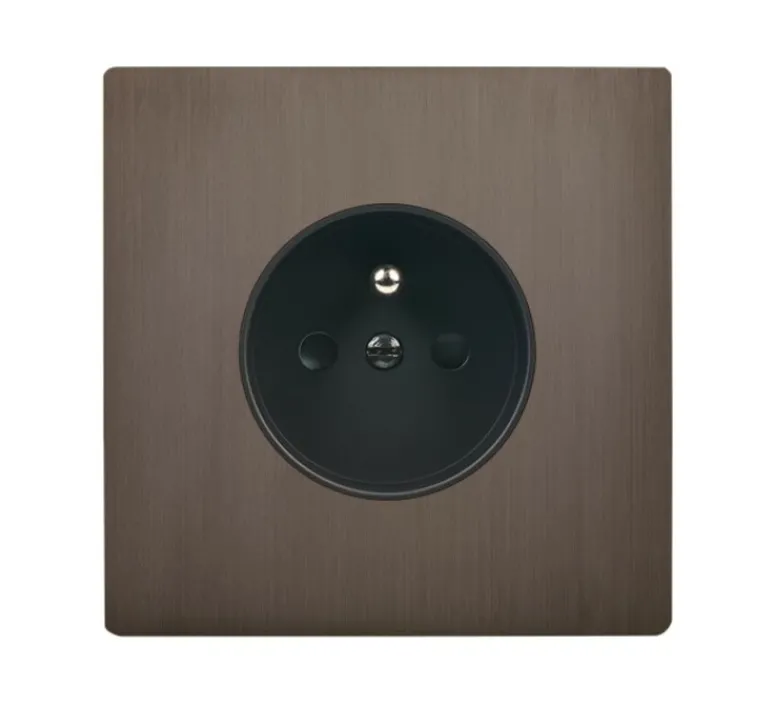 Prise*Modelec Façade, M, Simple, Canon de fusil, Prise-2P+T x1, L8cm, H8cm -