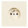 Prise*Modelec Façade, M, Simple, Ivoire, Prise-2P+T x1, L8cm, H8cm -