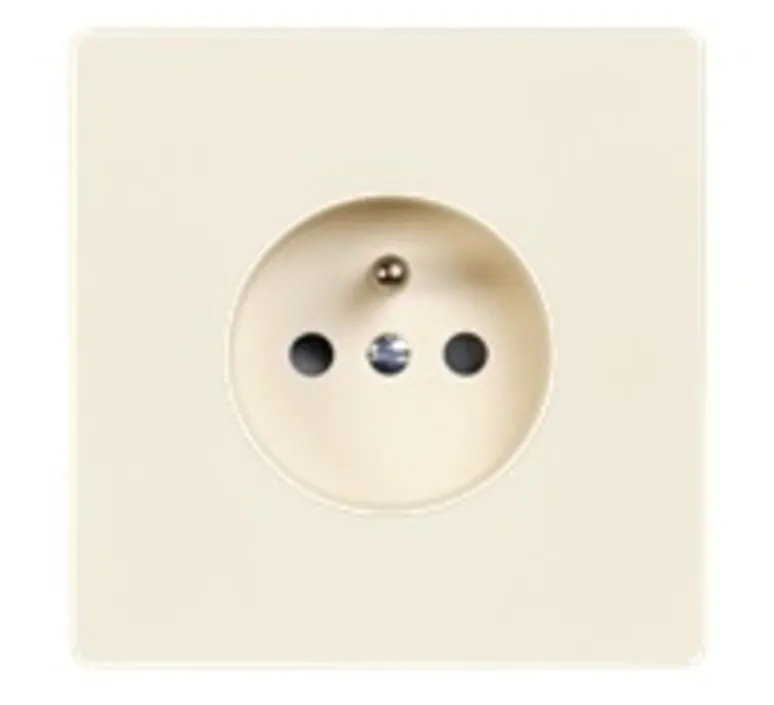 Prise*Modelec Façade, M, Simple, Ivoire, Prise-2P+T x1, L8cm, H8cm -