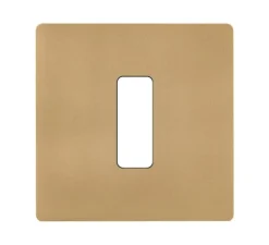 Interrupteur*Modelec Façade, M, Simple, Laiton sablé, Interrupteur x1, L8cm, H8cm -