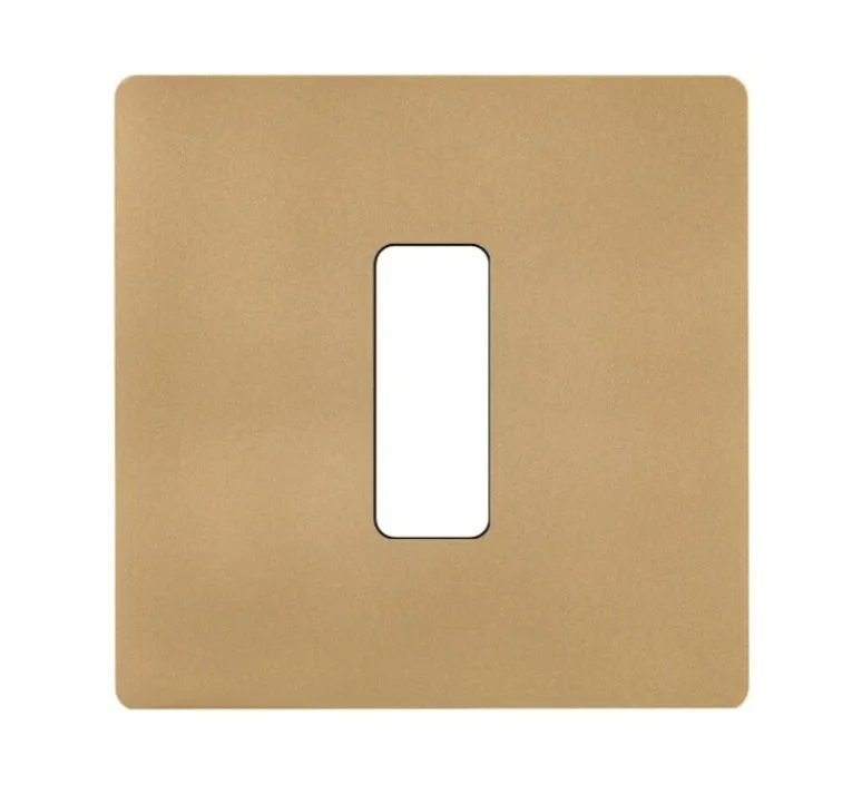 Interrupteur*Modelec Façade, M, Simple, Laiton sablé, Interrupteur x1, L8cm, H8cm -