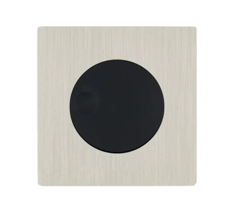 Interrupteur*Modelec Façade, M, Simple, Nickel brossé, Variateur rotatif x1, L8cm, H8cm -