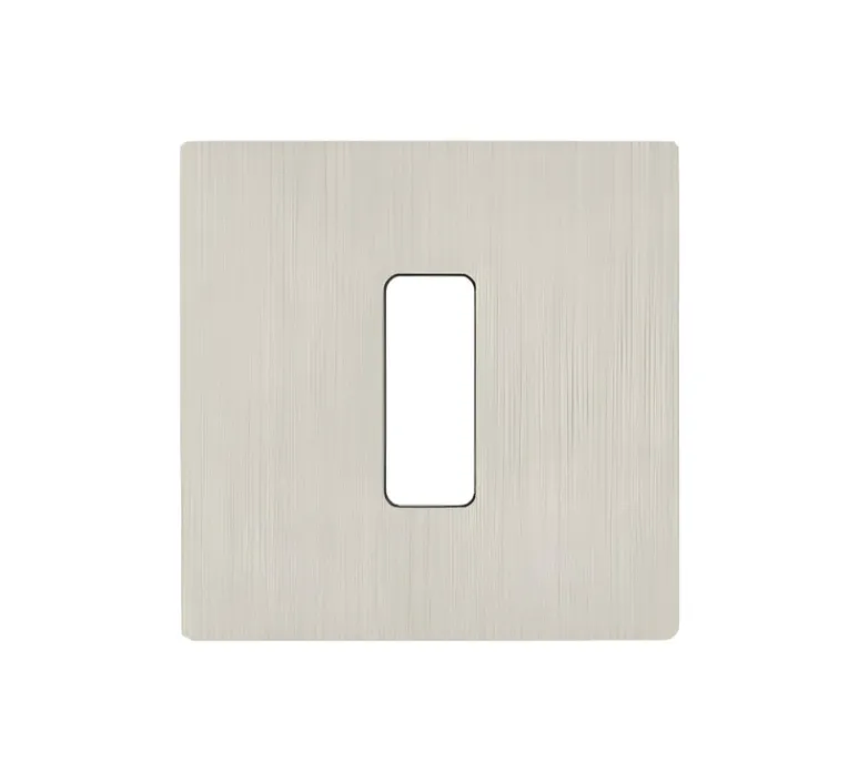 Interrupteur*Modelec Façade, M, Simple, Nickel brossé, Interrupteur x1, L8cm, H8cm -