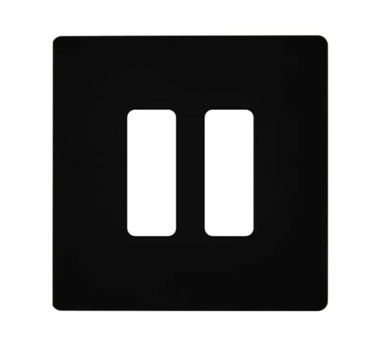 Interrupteur*Modelec Façade, M, Simple, Noir mat, Interrupteur x2, L8cm, H8cm -