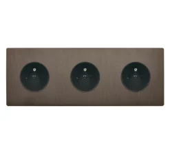 Façade, M, Triple horizontal, Canon de fusil, Prise-2P+T x3, L22,2cm, H8cm - Modelec