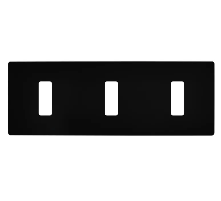 Interrupteur*Modelec Façade, M, Triple horizontal, Noir mat, Interrupteur x1, Interrupteur x1, Interrupteur x1, L22,2cm, H8cm -