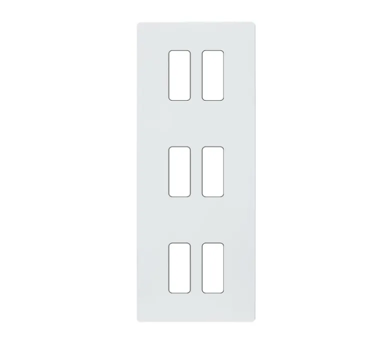 Interrupteur*Modelec Façade, M, Triple vertical, Blanc mat, Interrupteur x2, Interrupteur x2, Interrupteur x2, L8cm, H22,2cm -