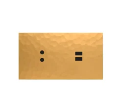 Façade, More, Double horizontal, Laiton doré martelé, Interrupteur x2, Prise-USB C x2, L16,2cm, H9cm - Font Barcelona