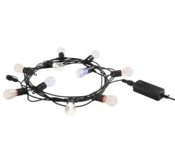 Suspension*Nedgis Guirlande lumineuse, Connectée CCT + RGB, , IP65, LED, dim, 400 lm, L10m - transparent, noir
