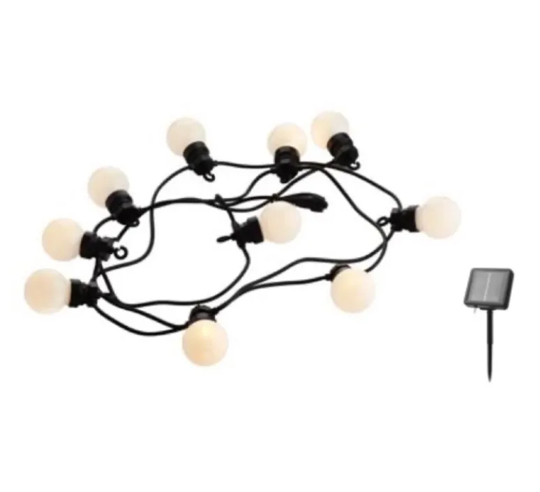 Enfants*Sirius Guirlande lumineuse, Lucas Solar Start Set, givrée, noir, IP44, LED, L600cm, Hcm - givré, noir