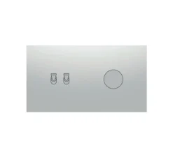 Interrupteur*Font Barcelona Interrupteur, 5.1, Double horizontal, Laiton chromé, Va-et-vient x2, Va-et-vient bouton à bague x1, Chrome semi-mat, L16,2cm, H9cm -