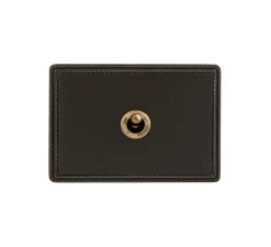 Interrupteur*Fontini Interrupteur, 1950, Simple, Graphite, Va-et-vient x1, Bronze ancien, L12,5cm, H9cm -