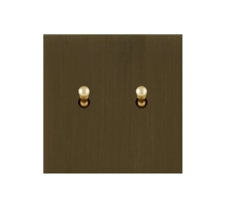 Interrupteur*6ixtes Interrupteur, Allure, Simple, Bronze, Va-et-vient x2, Laiton, L8cm, H8cm -