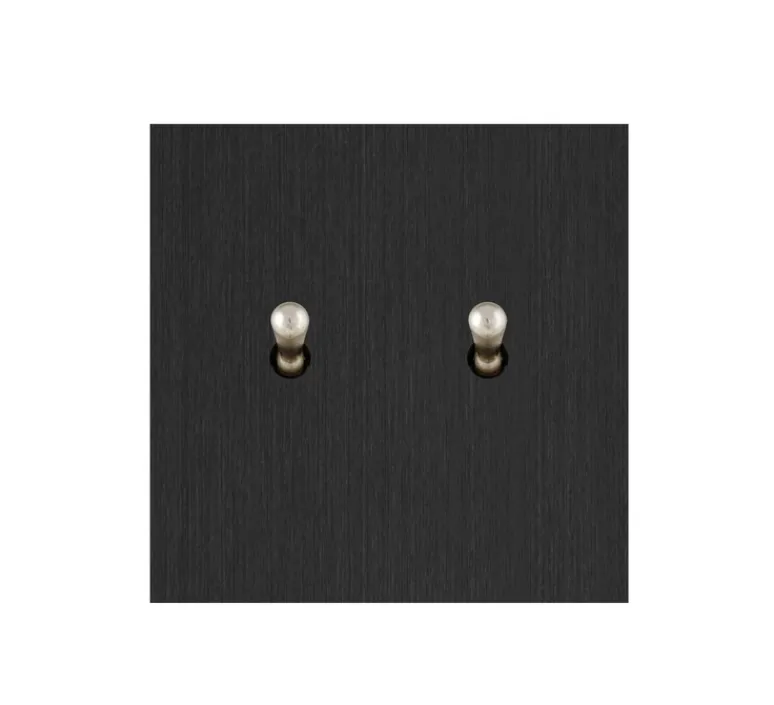 Interrupteur*6ixtes Interrupteur, Allure, Simple, Noir brossé, Simple-allumage x1, Poussoir x1, Nickel, L8cm, H8cm -