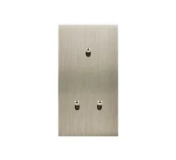 Interrupteur*Modelec Interrupteur avec gravure, Confidence, Double vertical, Acier brossé, Va-et-vient x1, Volet roulant x2, Acier, L8cm, H15,1cm -