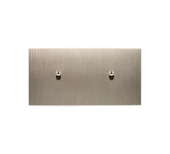 Interrupteur*Modelec Interrupteur avec gravure, Confidence, Double horizontal, Acier brossé, Va-et-vient x1, Volet roulant x1, Acier, L15,1cm, H8cm -