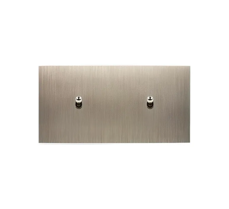 Interrupteur*Modelec Interrupteur avec gravure, Confidence, Double horizontal, Acier brossé, Va-et-vient x1, Volet roulant x1, Acier, L15,1cm, H8cm -