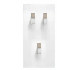 Interrupteur*Font Barcelona Interrupteur, Bridge, Double vertical, Blanc mat, Va-et-vient x1, Poussoir x1 et Va-et-vient x1, Nickel, L9cm, H16,1cm -