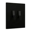 Interrupteur, Bridge, Simple, Noir mat, Va-et-vient x2, Noir, L9cm, H9cm - Font Barcelona
