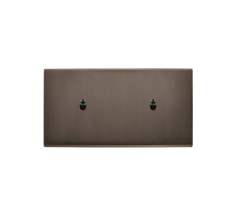 Interrupteur*Modelec Interrupteur, Confidence, Double horizontal, Canon de fusil, Poussoir x1, Poussoir x1, Noir, L15,1cm, H8cm -