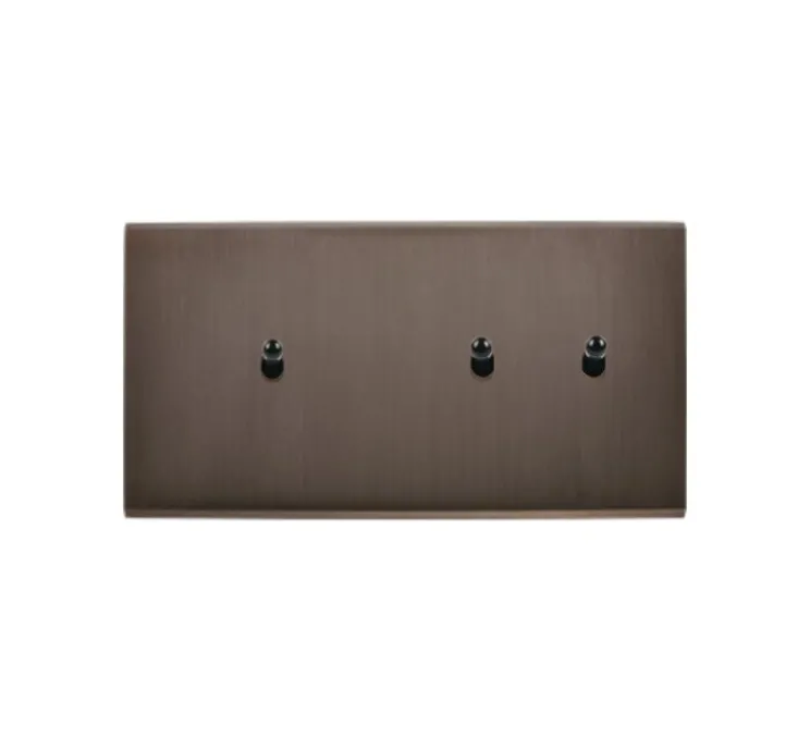 Interrupteur, Confidence, Double horizontal, Canon de fusil, Va-et-vient ou poussoir x1, Va-et-vient ou poussoir x2, Noir, L15,1cm, H8cm - Modelec