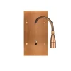 Interrupteur*Modelec Interrupteur, Confidence, Double vertical, Vieux bronze, Va-et-vient x1 et Liseuse x1, Laiton, L8cm, H15,1cm -