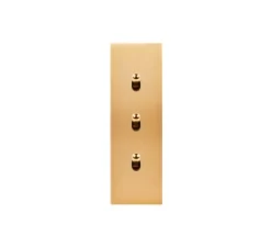 Interrupteur*Modelec Interrupteur, Confidence, Etroit-long, Laiton brossé, Va-et-vient x3, Laiton, L4cm, H12,5cm -