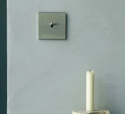 Interrupteur*Modelec Interrupteur, Confidence, Simple, Acier brossé, Va-et-vient x1, Acier, L8cm, H8cm -