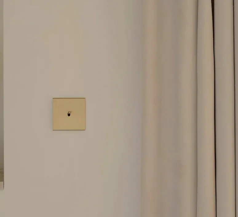 Interrupteur*Modelec Interrupteur, Confidence, Simple, Laiton brossé, Va-et-vient x1, L8cm, H8cm -