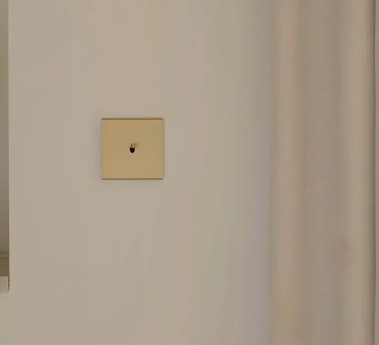 Interrupteur*Modelec Interrupteur, Confidence, Simple, Laiton brossé, Va-et-vient x1, L8cm, H8cm -