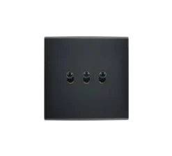 Interrupteur, Confidence, Simple, Noir mat, Va-et-vient x3, Noir, L8cm, H8cm - Modelec