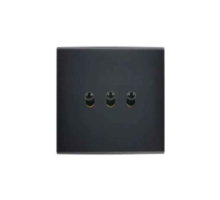 Interrupteur, Confidence, Simple, Noir mat, Va-et-vient x3, Noir, L8cm, H8cm - Modelec